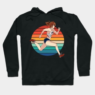 Track and Field Hurdling Sprinter Female Runner Hoodie